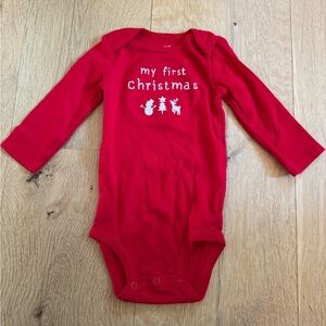 Just One You by Carter's Festive Red Baby’s First Christmas Onesie size 9 Months